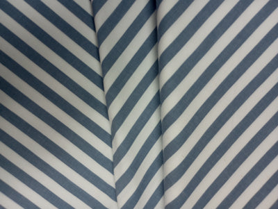 White & Blue Stripe Twill Cotton Fabric
