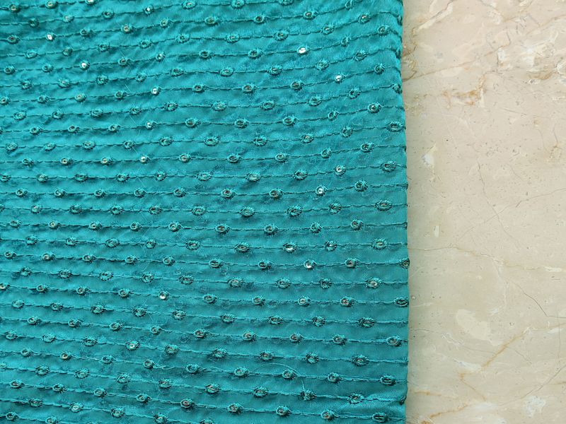 Sea Green Stripes Organza Fabric (Wholesale)