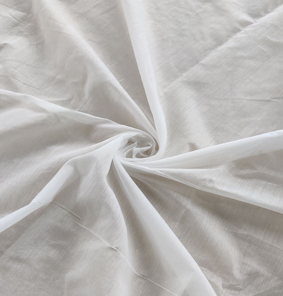 White Plain Chanderi Silk Fabric