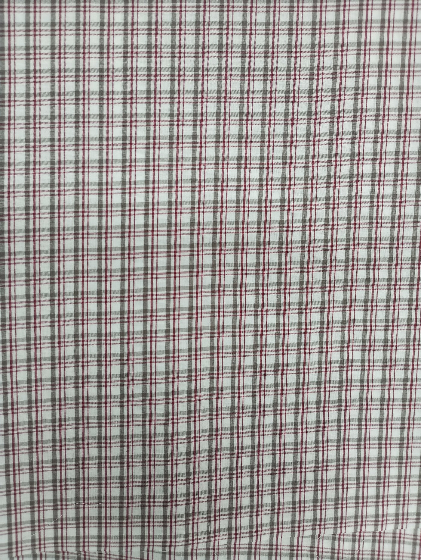 Wine & Gray Checks Cotton Plaid Fabric