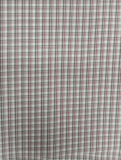 Wine & Gray Checks Cotton Plaid Fabric