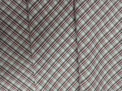 Wine & Gray Checks Cotton Plaid Fabric