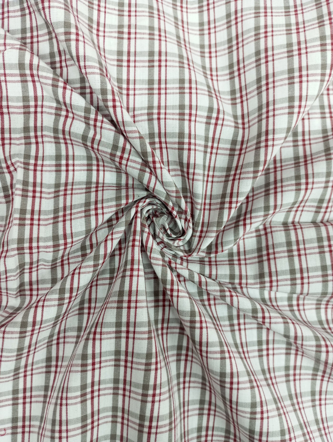 Wine & Gray Checks Cotton Plaid Fabric