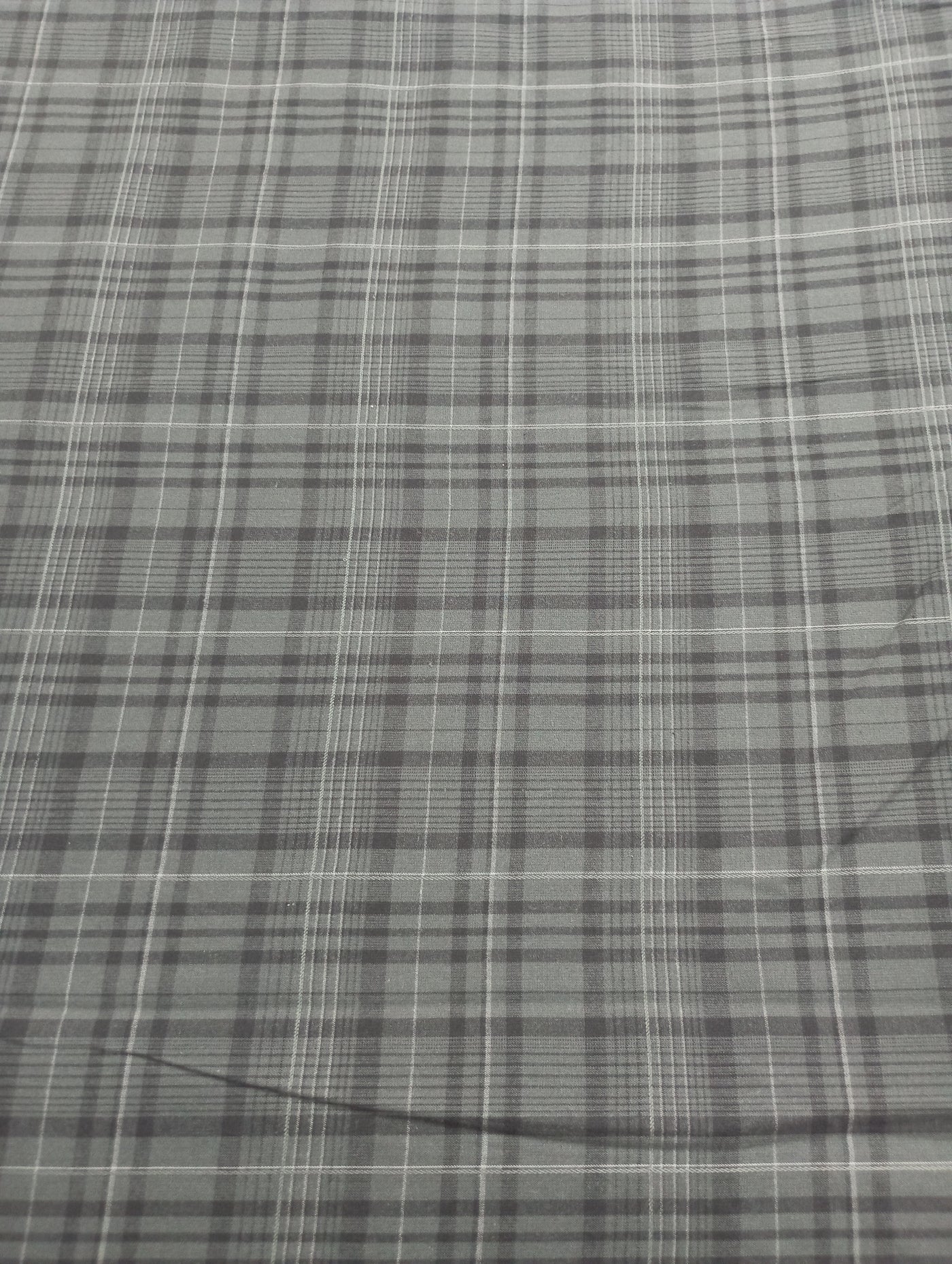 Grey Checks Plaid Cotton Fabric