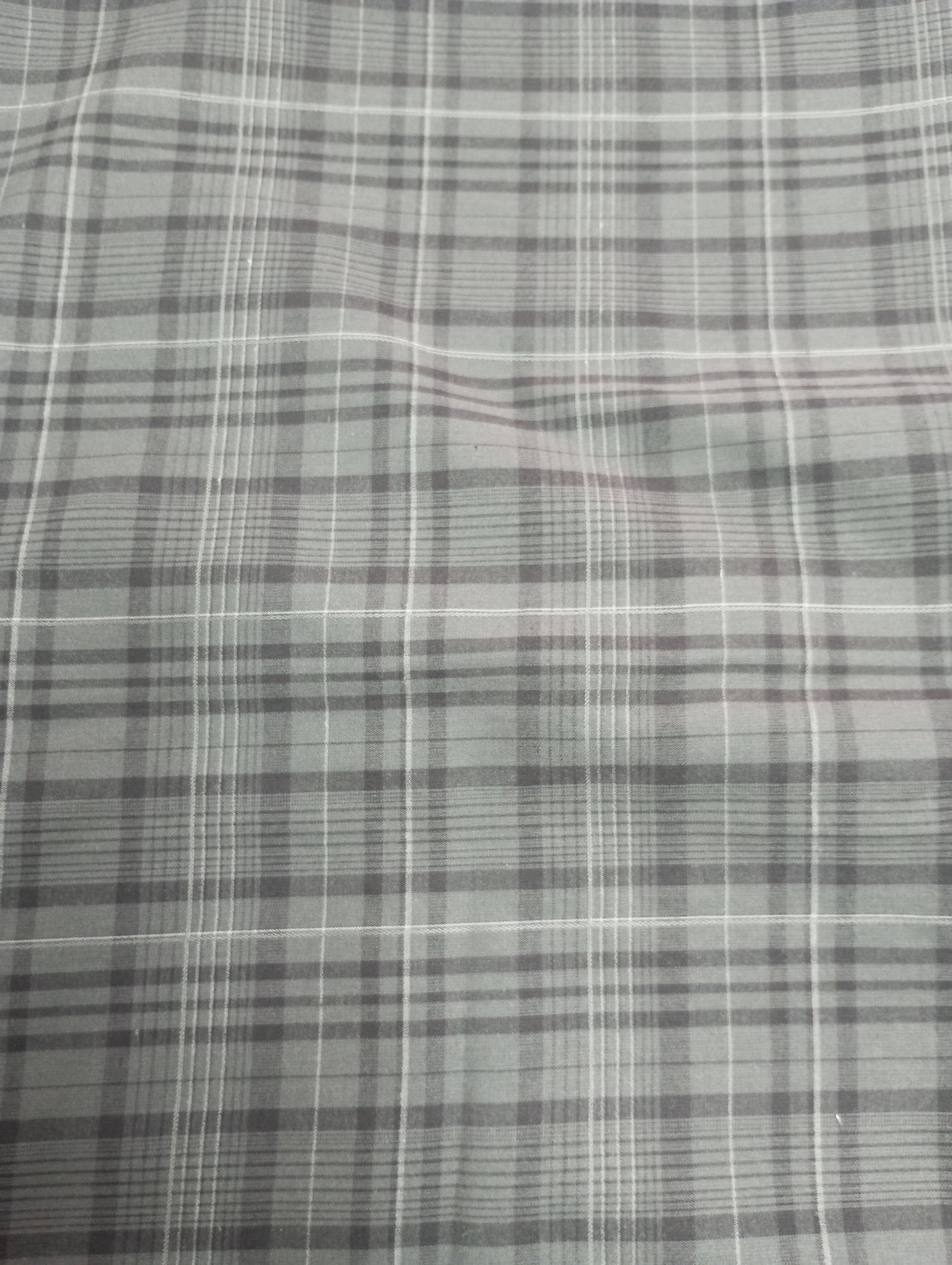 Grey Checks Plaid Cotton Fabric