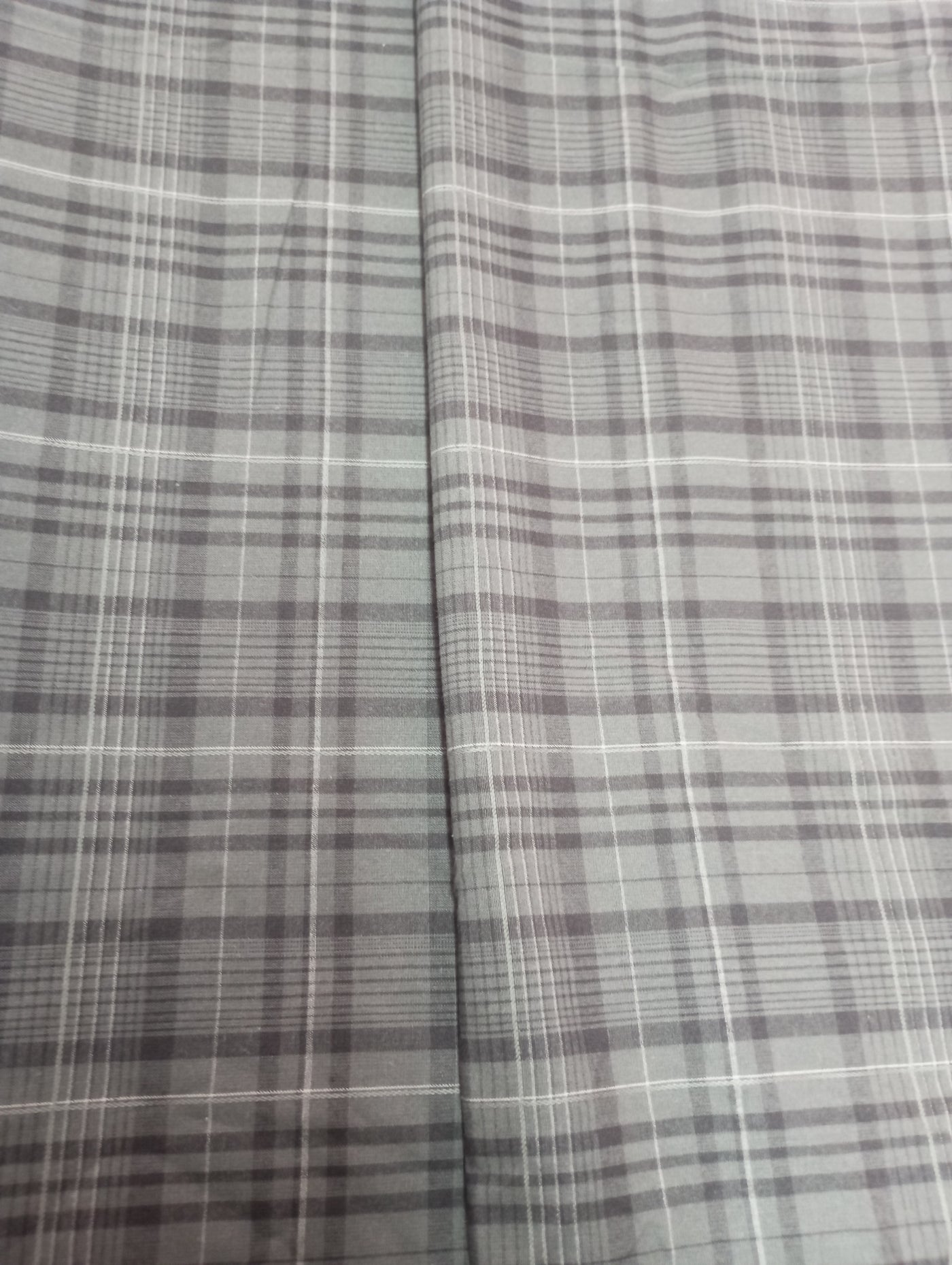 Grey Checks Plaid Cotton Fabric