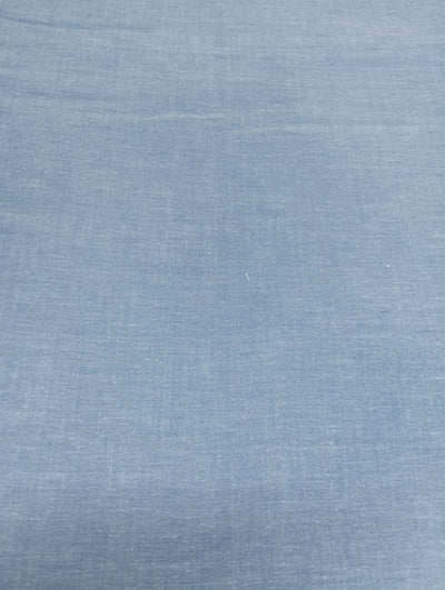 Blue Plain Chambray Cotton Plaid Fabric