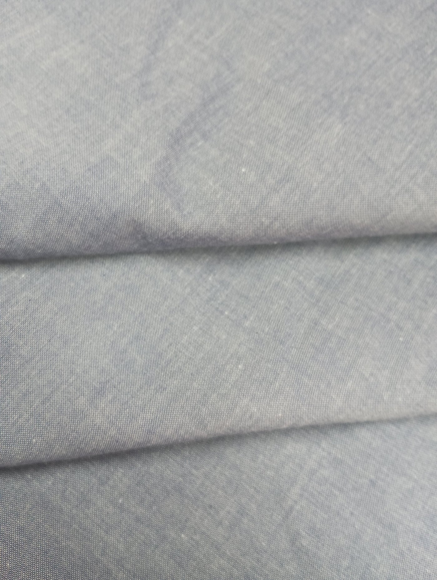 Navy Blue Plain Yarn Dyed Cotton Chambray Fabric