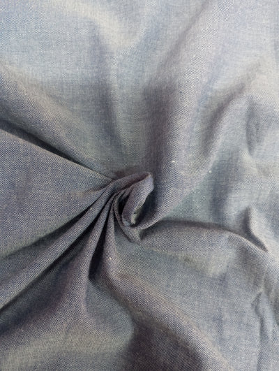 Navy Blue Plain Yarn Dyed Cotton Chambray Fabric