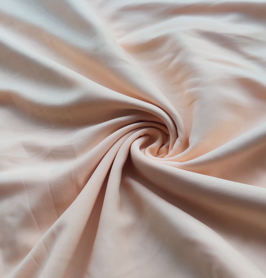 Peach Plain Crepe Fabric