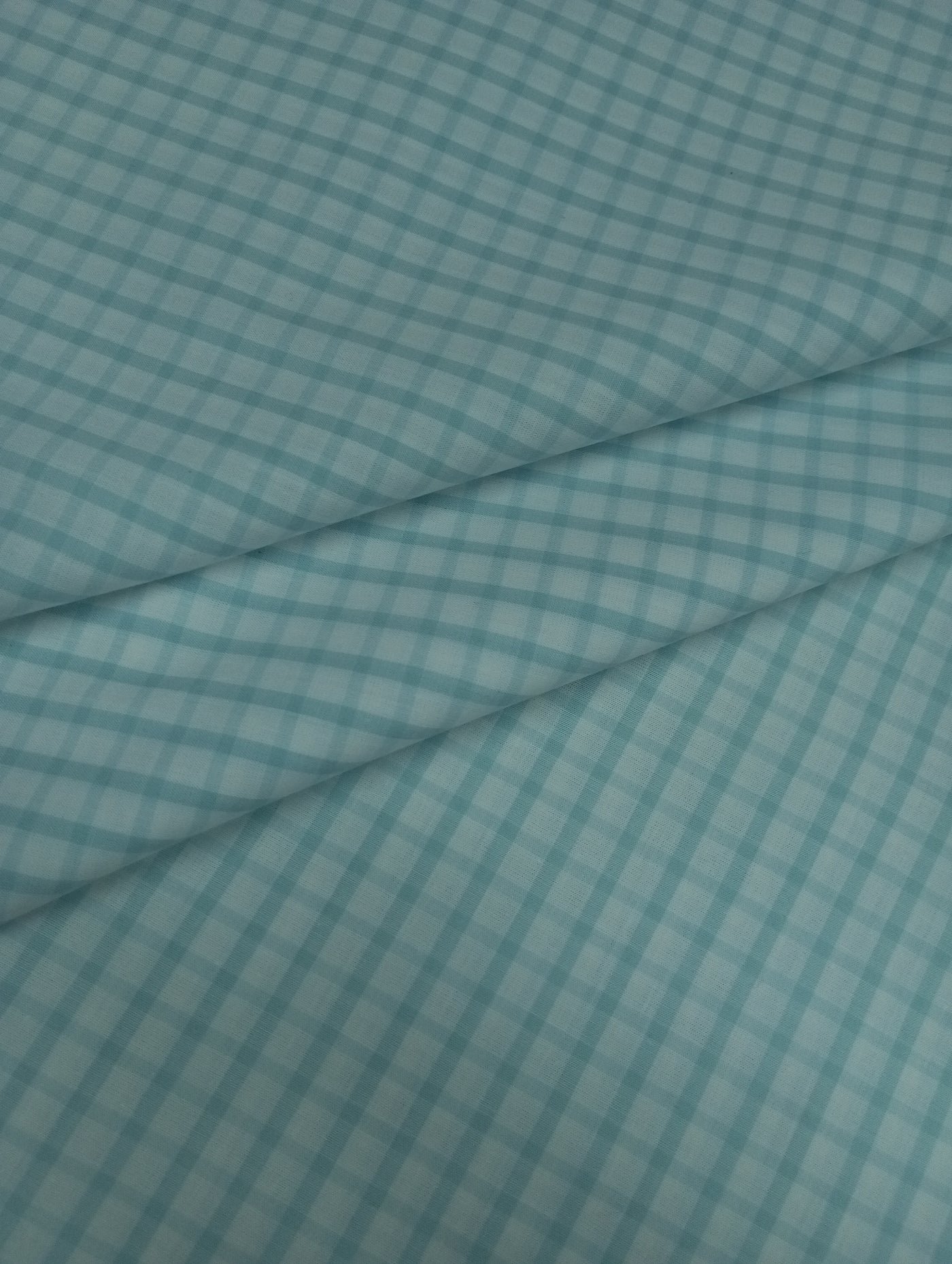 Light Blue Checks Yarn Dyed Cotton Fabric