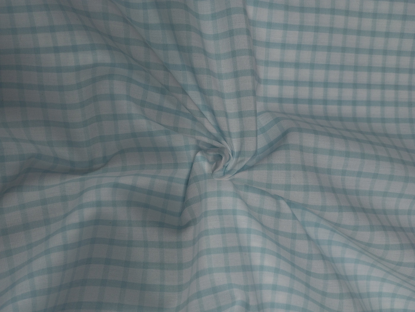 Light Blue Checks Yarn Dyed Cotton Fabric