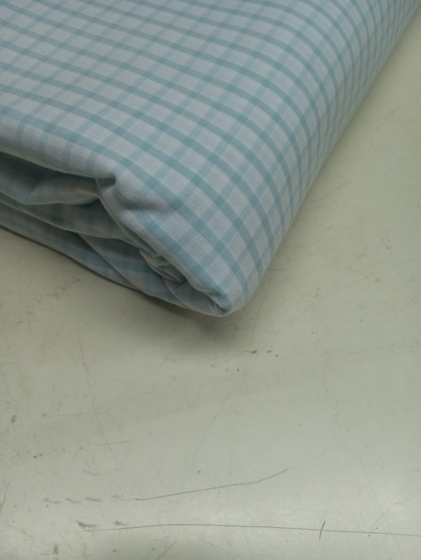 Light Blue Checks Yarn Dyed Cotton Fabric