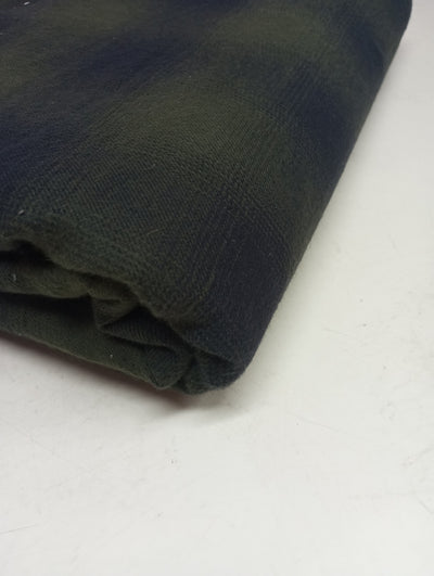 Olive Checks Flannel Cotton Yarn Dyed Fabric