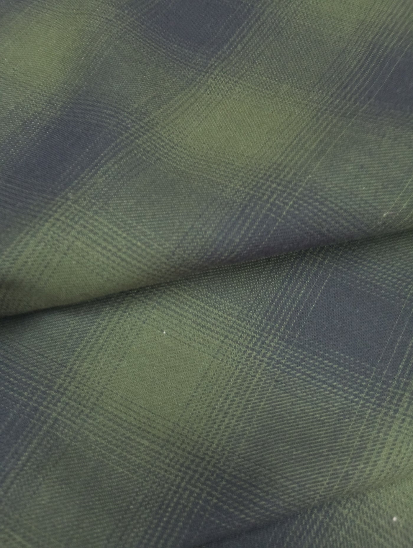 Olive Checks Flannel Cotton Yarn Dyed Fabric