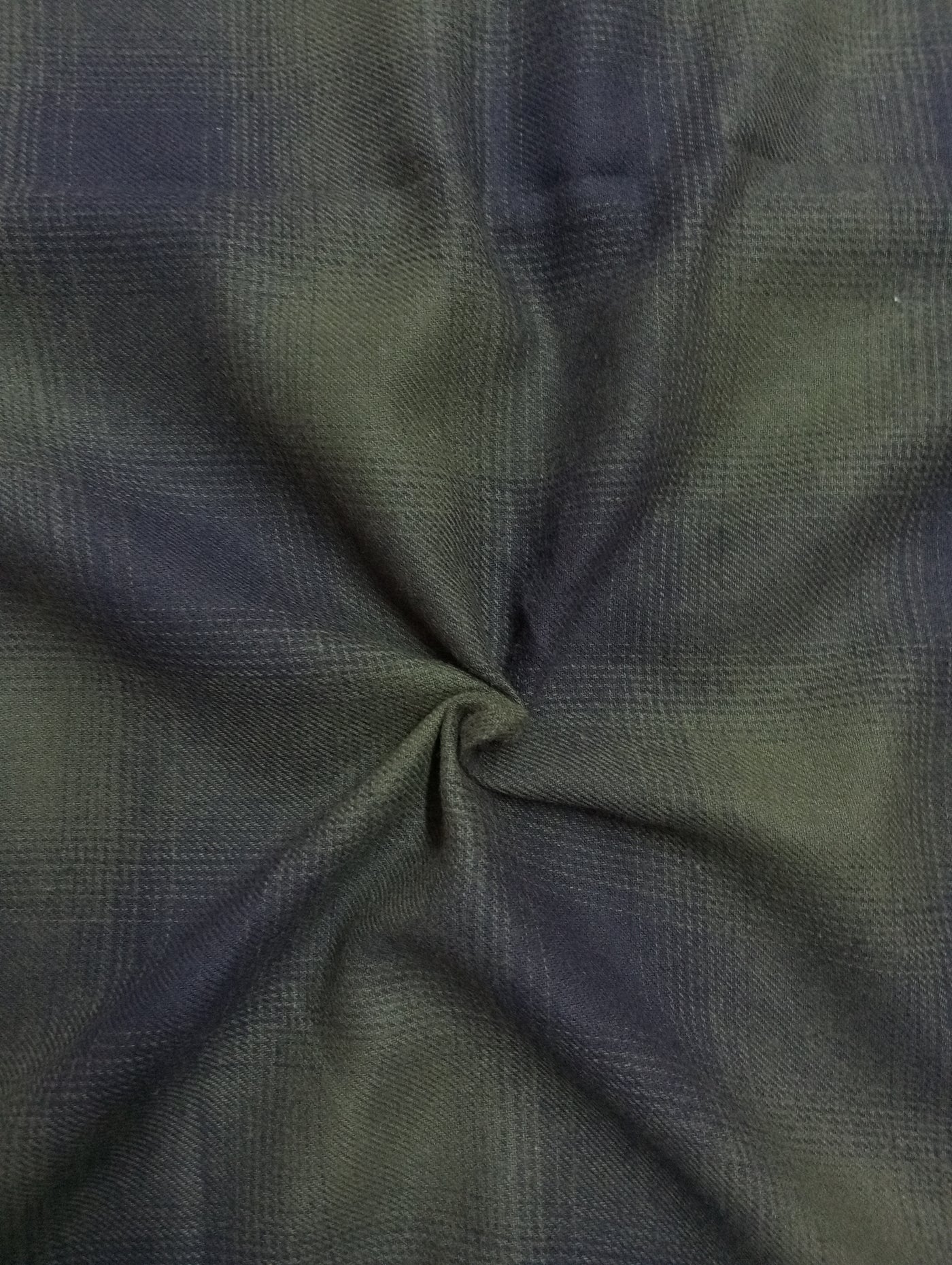 Olive Checks Flannel Cotton Yarn Dyed Fabric