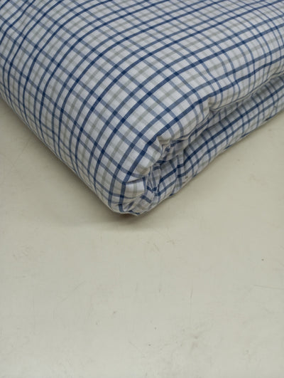 Blue & Gray Cotton Plaid Check Fabric