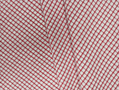 Wine Red Yarn Dyed Checks Cotton Fabric