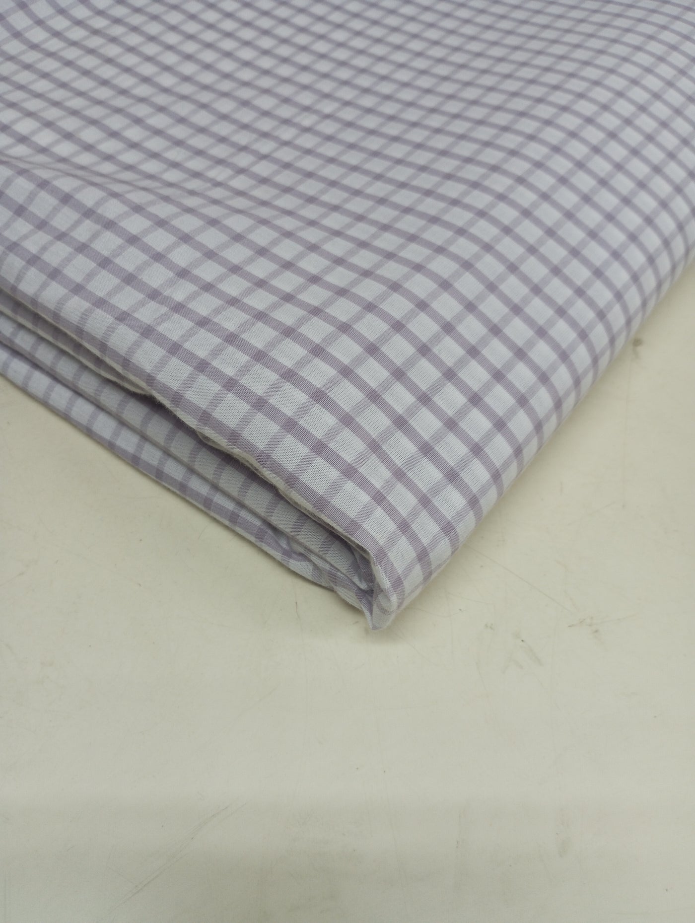 Light Violet Checks Yarn Dyed Cotton Fabric