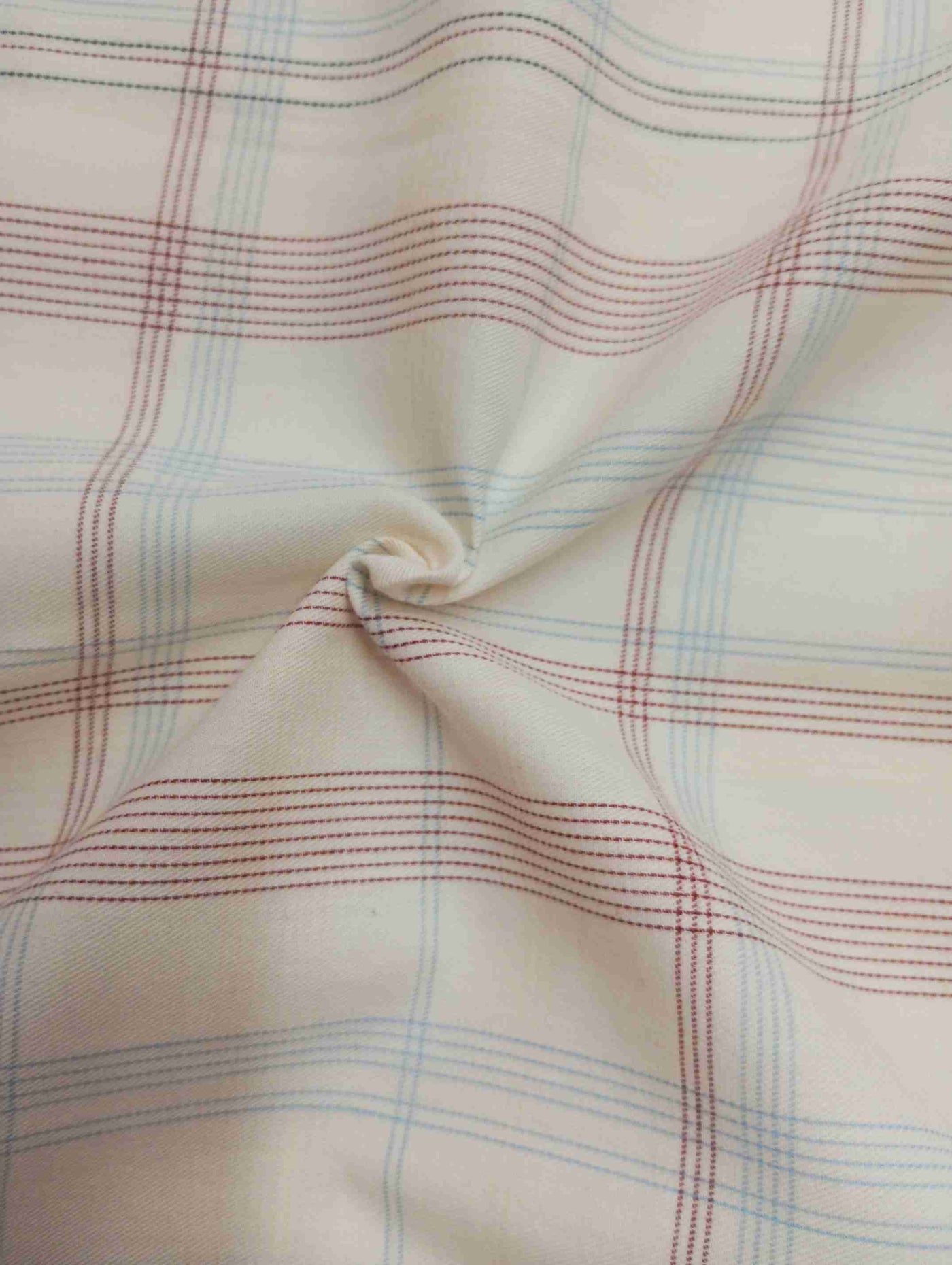 Beige Checks Yarn Dyed Cotton Fabric