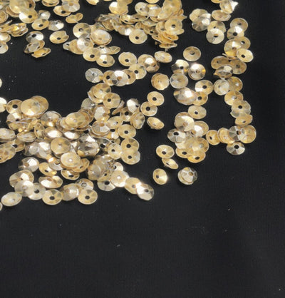 Golden Round Edge Cut Plastic Sequins