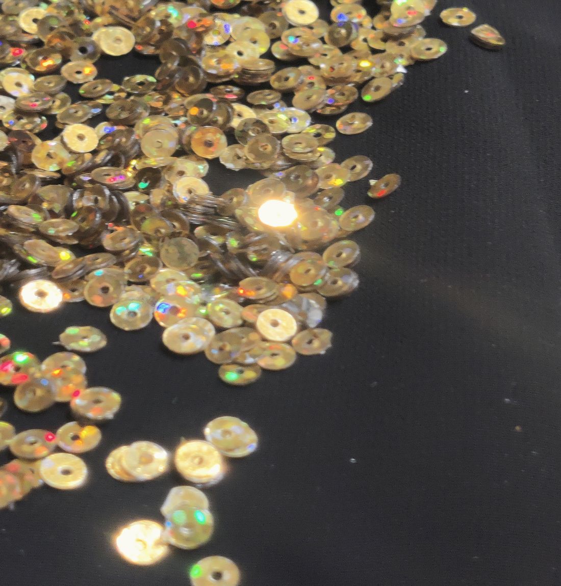 Metallic Brass Finish Circular Plastic Sequins