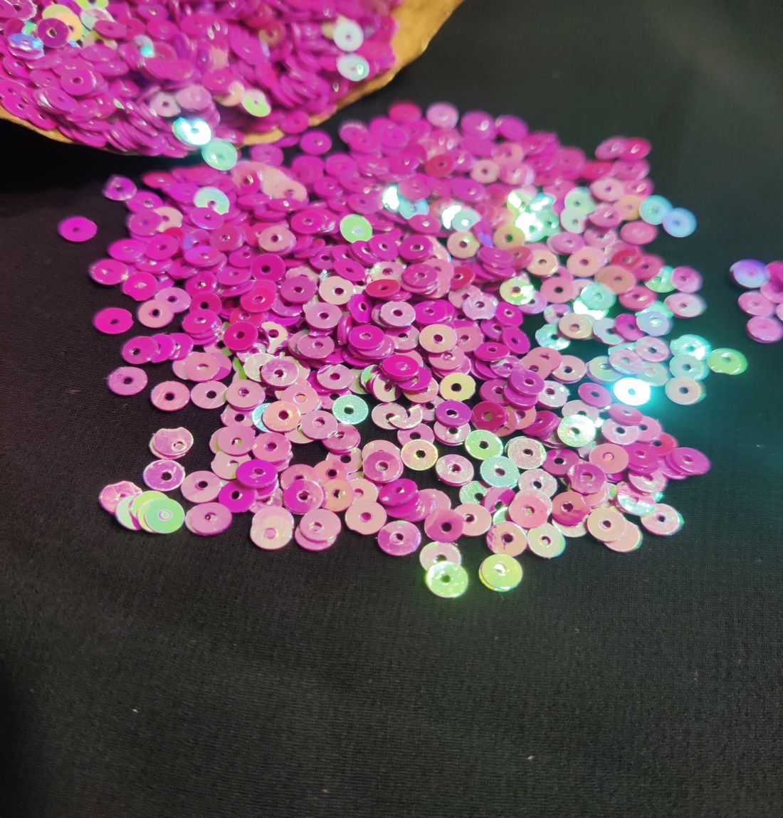 Bright Pink Milky Devdas Circular Plastic Sequins