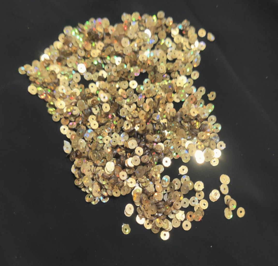 Metallic Brass Finish Circular Plastic Sequins