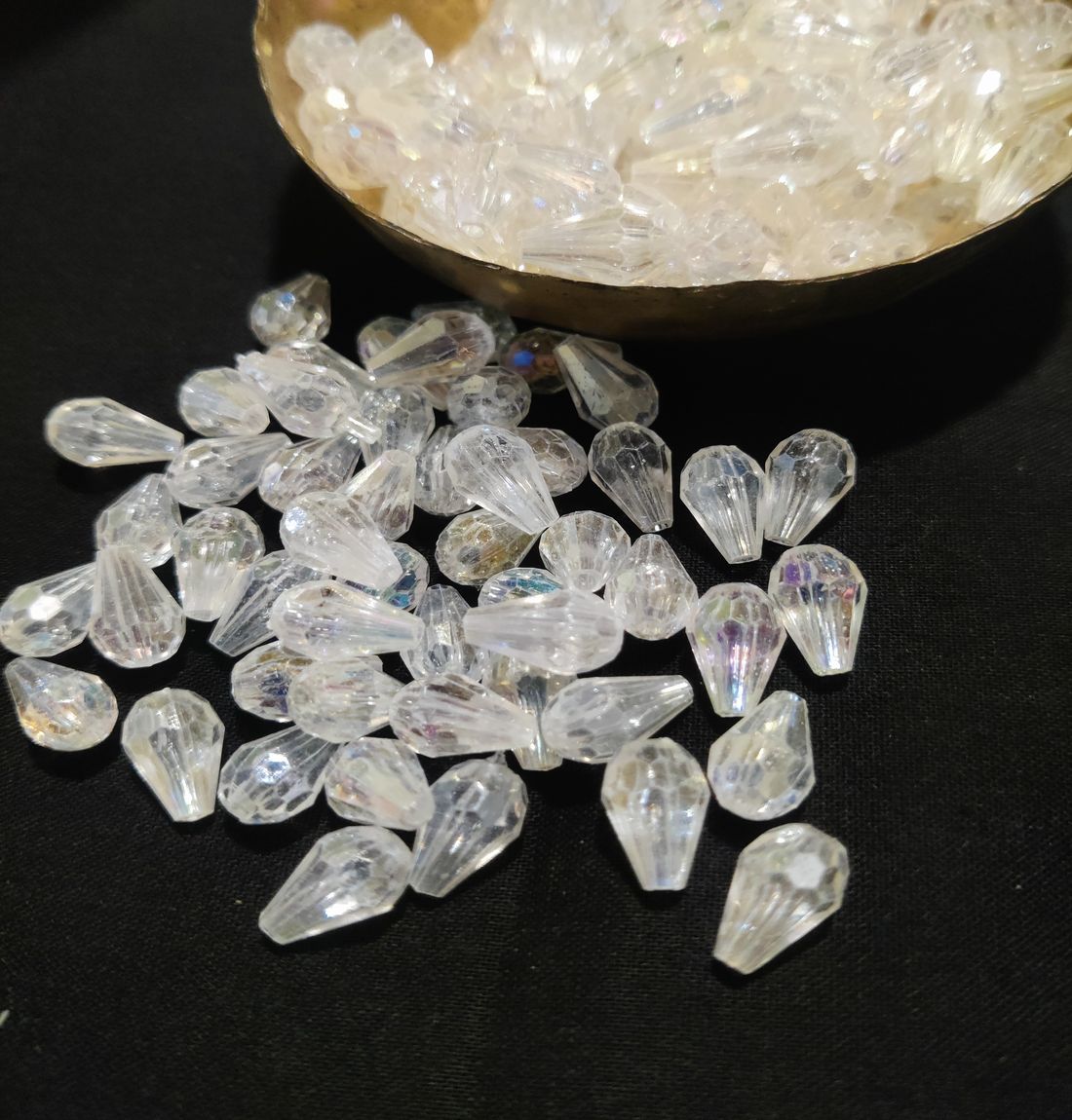 Transparent Two-Tone Australian Plastic Conical Beads