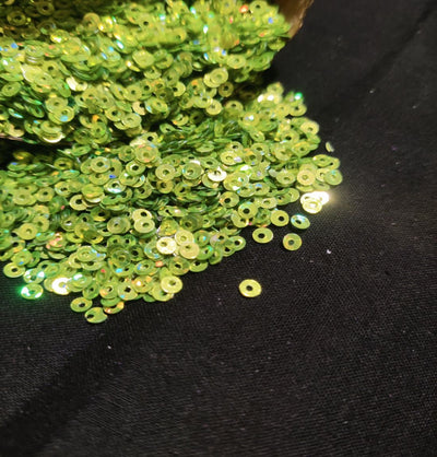 Bright Green Circular Plastic Sequins