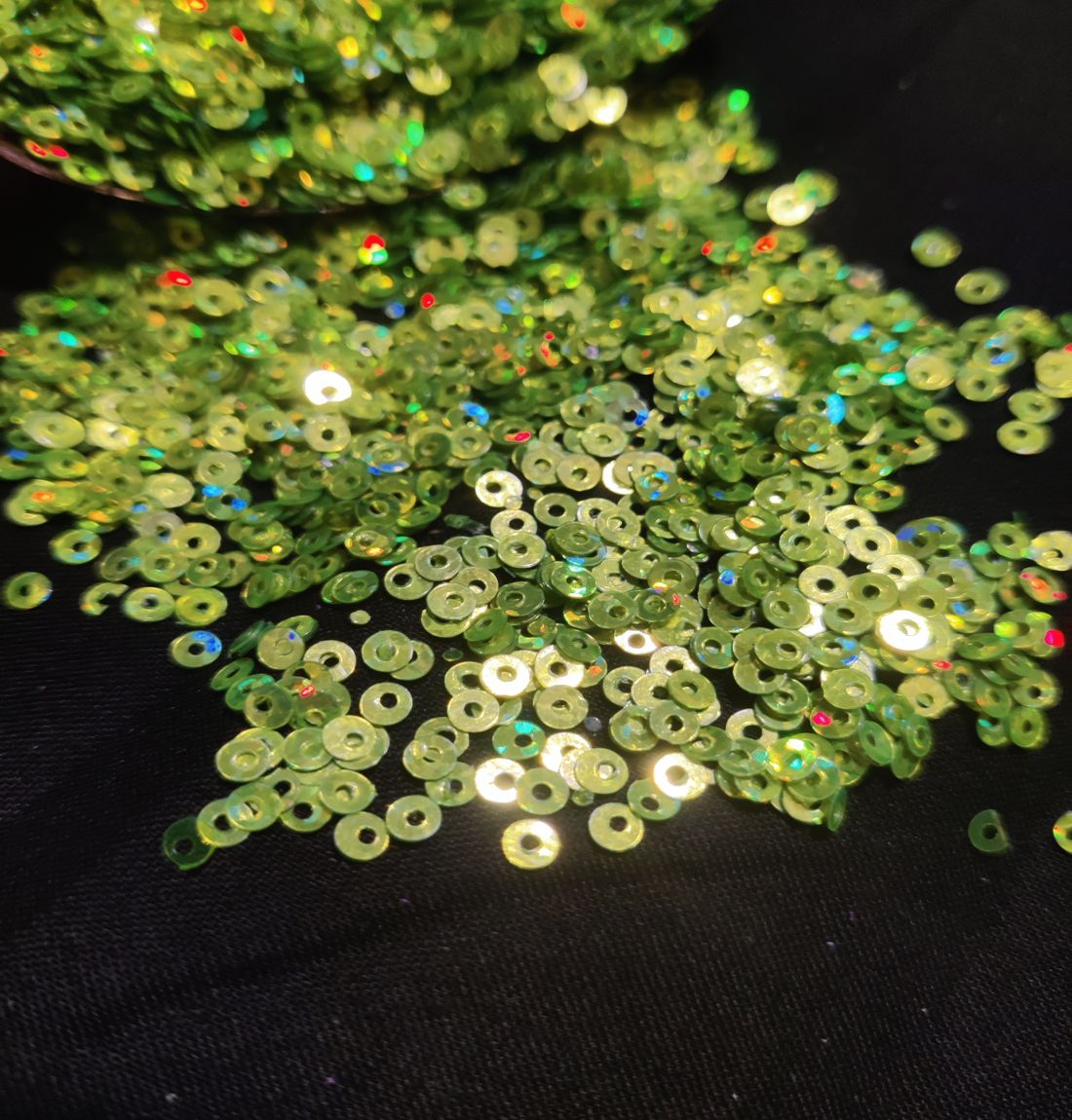 Bright Green Circular Plastic Sequins