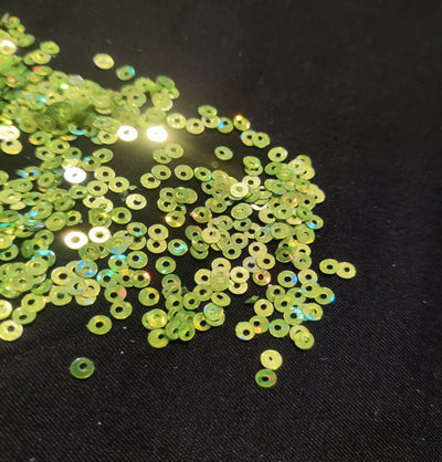 Bright Green Circular Plastic Sequins