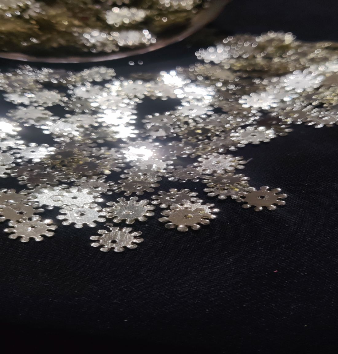 Silver Flower Shaped Sequins