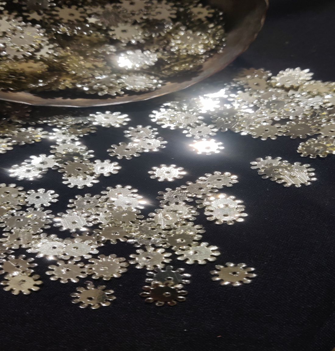 Silver Flower Shaped Sequins