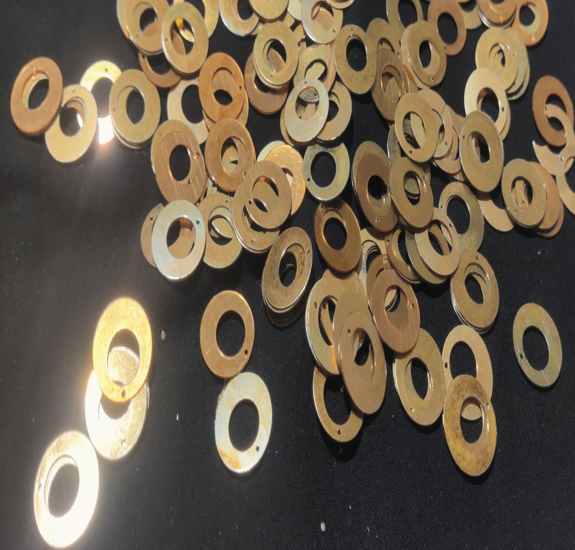 Copper Color Matt Finish Circular Ring Shaped Plastic Sequins