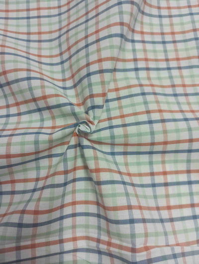 Multicolour White Checks Yarn Dyed Cotton Fabric