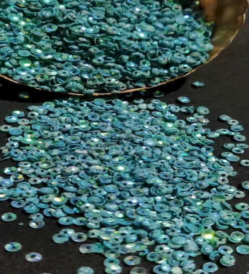 Teal Green Sequins With Single Hole