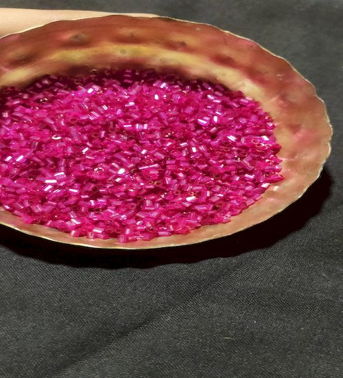 मैजेंटा गुलाबी पाइप / बगले ग्लास मोती