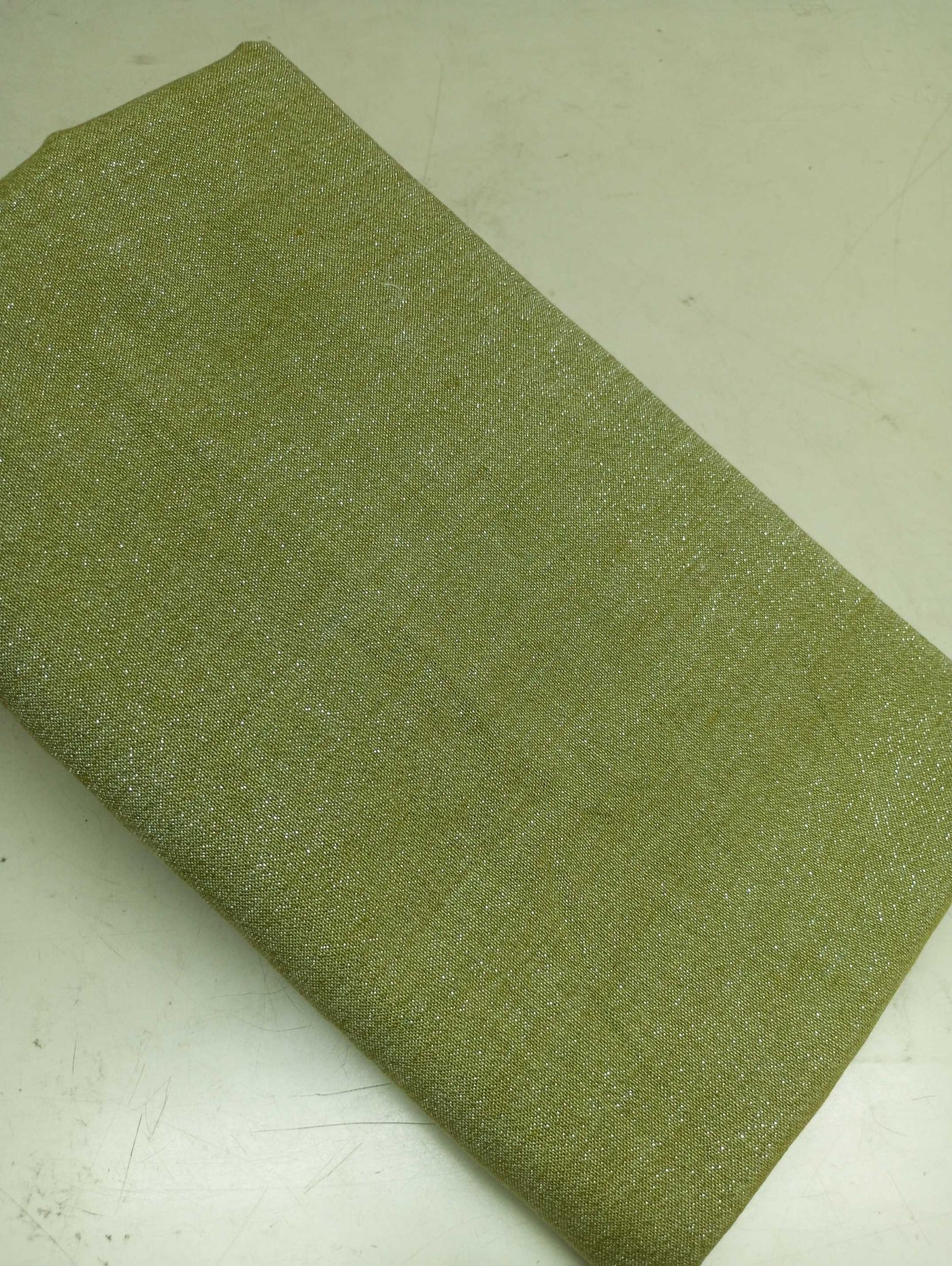 जैतून हरा सादा ल्यूरेक्स कॉटन यार्न रंगा कपड़ा