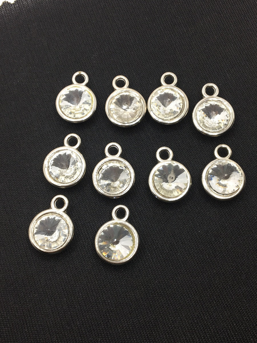 White Circular Charms