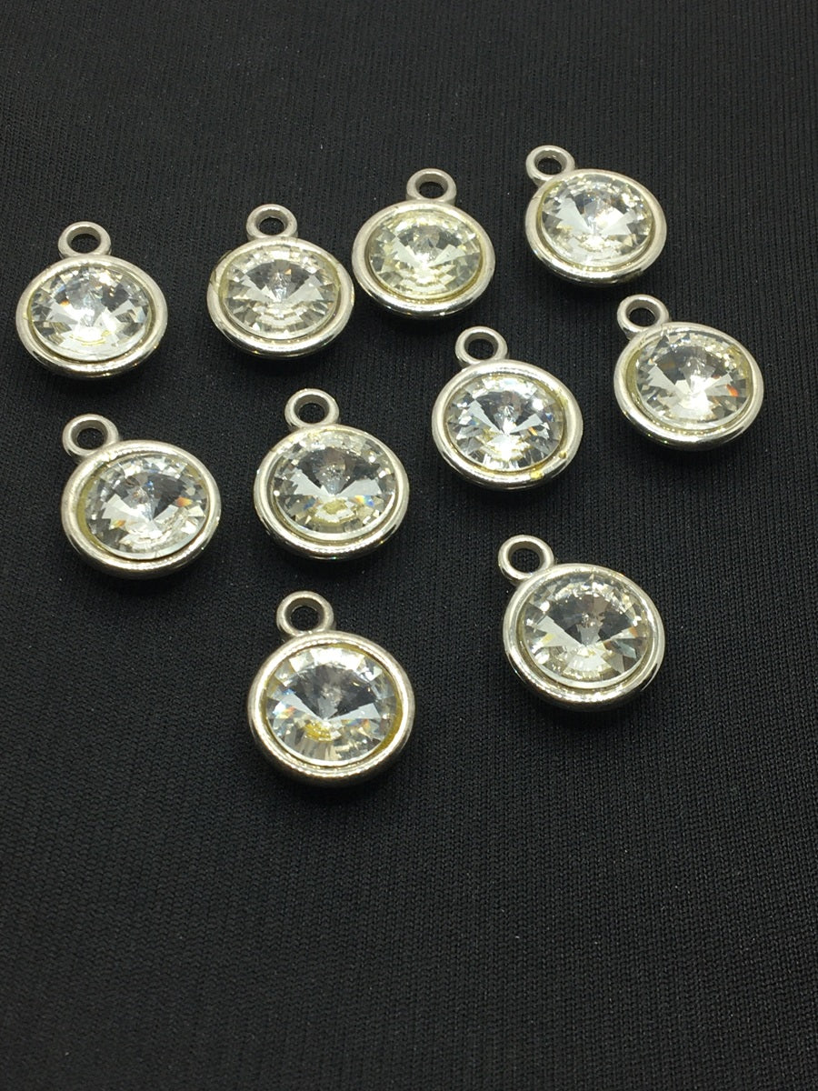 White Circular Designer Charms