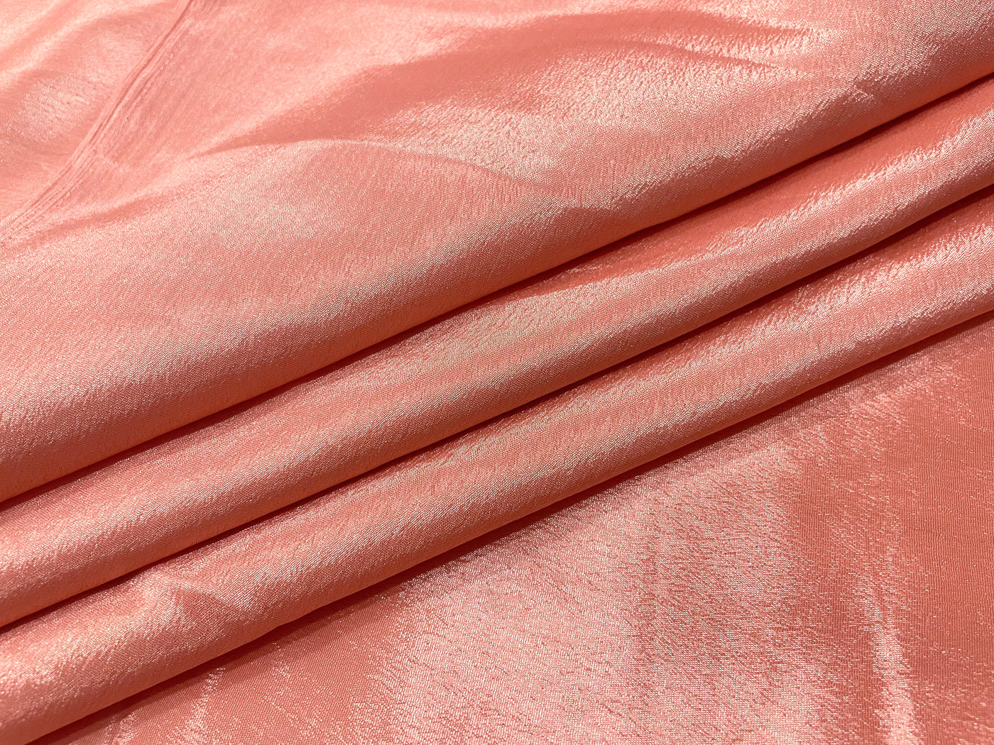 Peach Orange Plain Chinon Chiffon Fabric