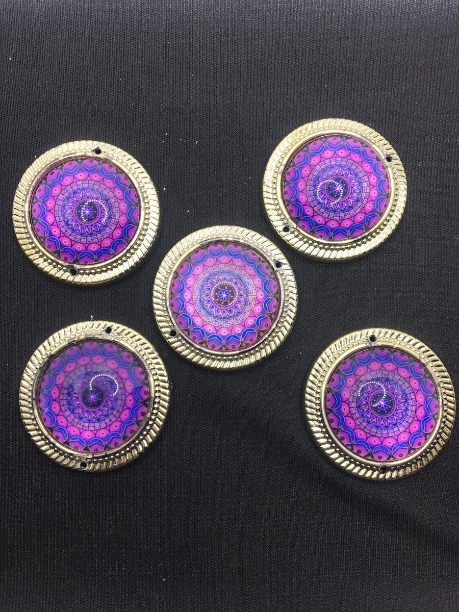Blue Pink Designer Handcrafted Show Buttons