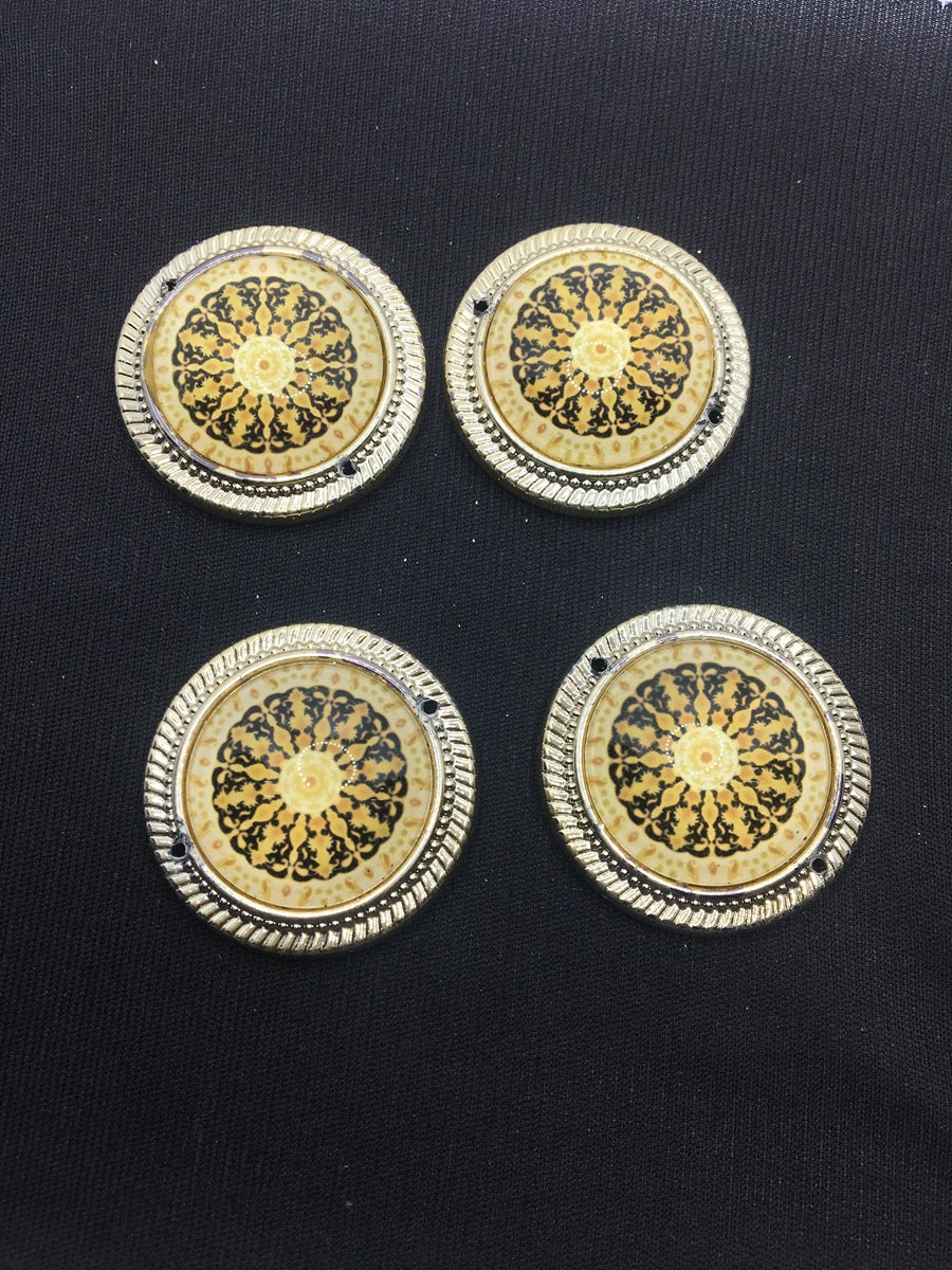 Light Yellow Designer Handcrafted Show Buttons