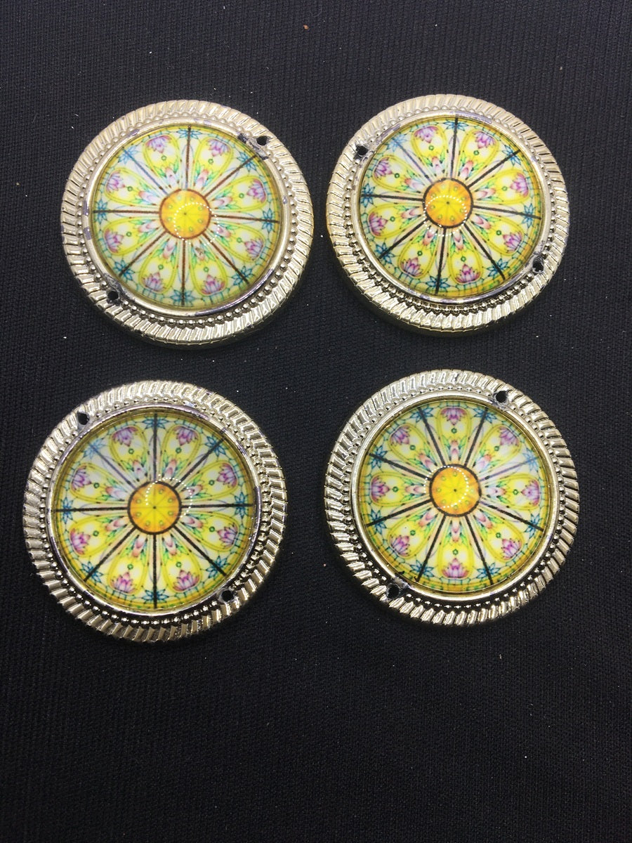 Light Yellow Designer Handcrafted Show Buttons