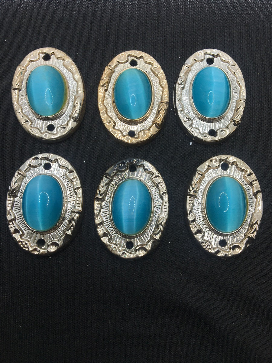 Blue Oval Handcrafted Show Buttons
