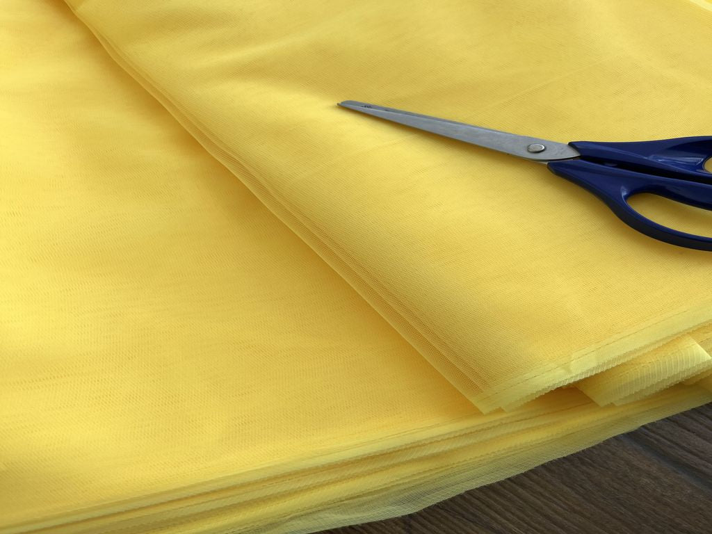 Yellow Plain Net Fabric