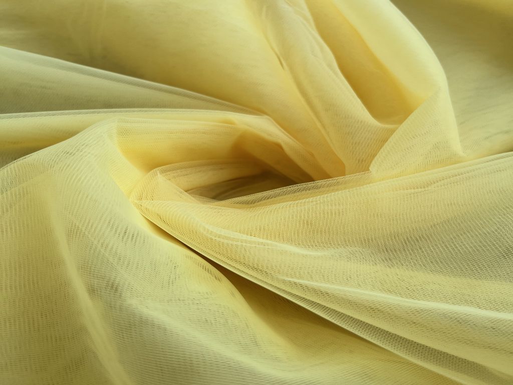 Yellow Plain Net Fabric