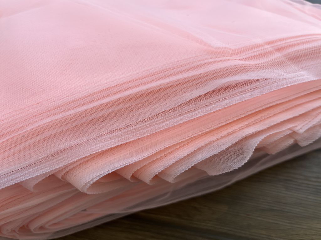 Peach Plain Net Fabric