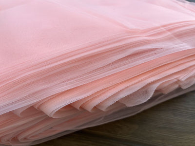 Peach Plain Net Fabric